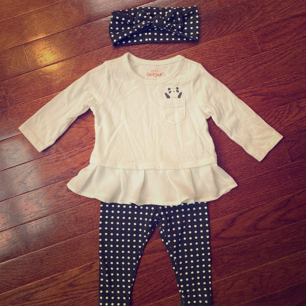 Cat & Jack Girls 3-piece Panda